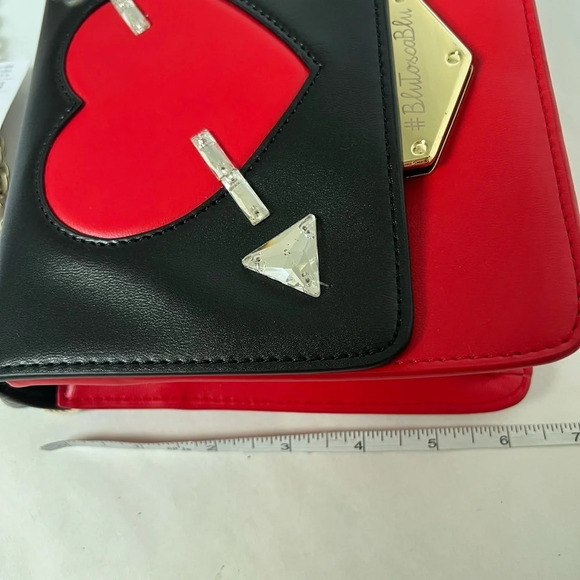 Tosca Blu Red Heart Small Multicolor Red Black  Flap Crossbody Shoulder Bag NWT - Picture 8 of 12